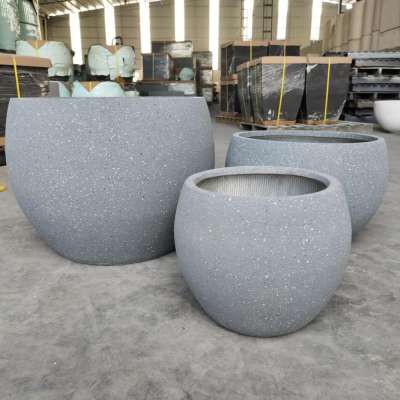 Factory direct sale waterproof big light grey plant pots for garden decorations