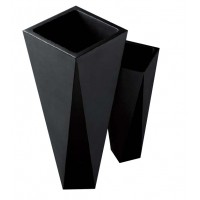 Factory direct sales light weight high strength durable modern design taper square fiberglass plant pot