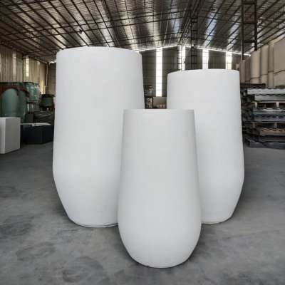 Factory direct sale large tall fiberglass clay planters pots for home and garden decorations