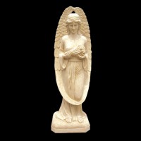 Outdoor waterproof large sandstone woman statues for garden decoration