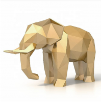 Hot Sale Life Size golden stainless steel  Animal Large Garden Elephant Statues