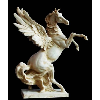 Factory direct sale outdoor decorative large sandstone life size flying horse statue for sale