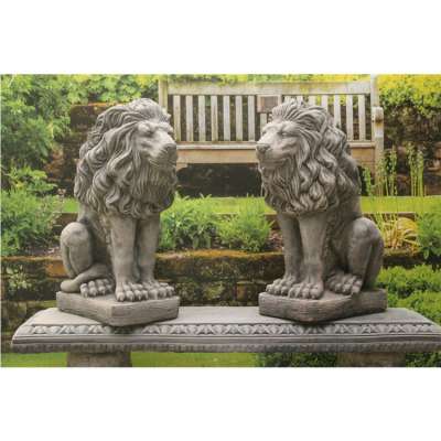 Outdoor high strength durable life size sandstone lion statues for sale