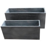 2020 Factory sales light weight high strength light weight decorative rectangular fiberstone flower pots for outdoor