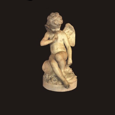 Wholesale hand carved stone little angel statues for garden decoration