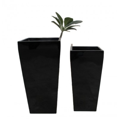 Factory hot selling light weight matt black large flower pots for home and garden decorations